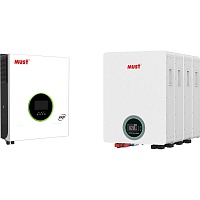 Система хранения энергии Must PV19-10048EXP 10kW + 4 АКБ LP16-48100 20.4kWh (51.2V/100Ah/5120Wh)