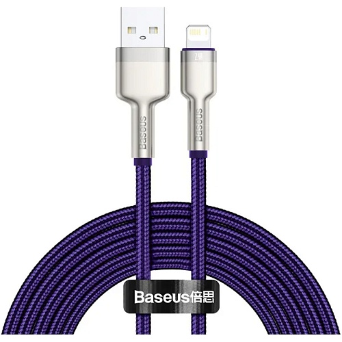 Кабель Baseus Cafule Metal Lightning to USB-А 2m Purple (CALJK-B05) - придбати в Дніпрі, Україні: ціна, характеристики | інтернет-магазин TOUCH