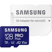 Карта памяти Samsung microSDXC PRO Plus 128GB Class 10 UHS-I U3 V30 A2 + SD Adapter (MB-MD128SA)