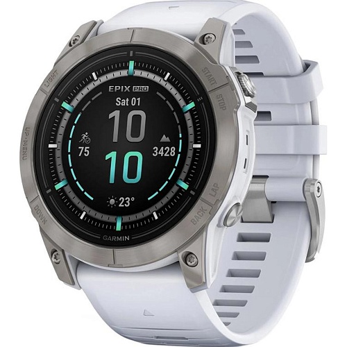 Смарт-часы Garmin Epix Pro (Gen 2) Sapphire Edition 47mm Titanium with Whitestone Band (010-02803-20)