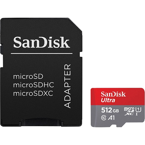 Карта памяти SanDisk microSDXC Ultra 512GB UHS-I U1 A1 + SD Adapter (SDSQUAC-512G-GN6MA)