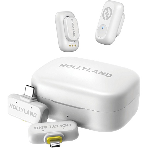 Микрофонная радиосистема Hollyland Lark A1 Combo 2TX + RX/Lightning + RX/USB-C Ivory White