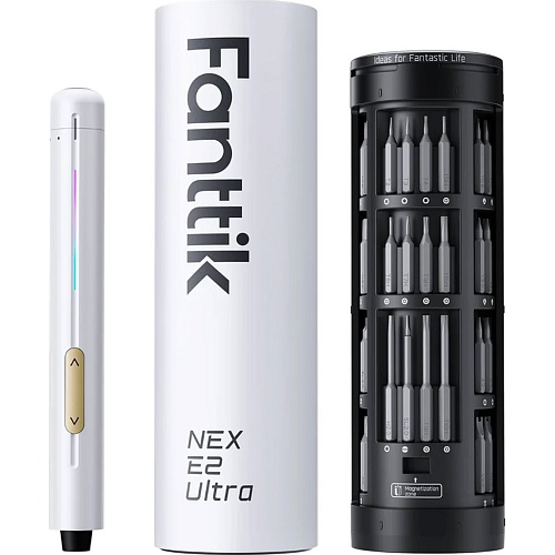 Электроотвертка с набором бит Fanttik E2 Ultra Snow White