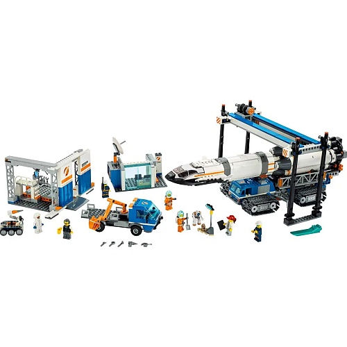 Конструктор LEGO City Космопорт, площадка для сборки и транспорт для перевозки ракеты (60229)