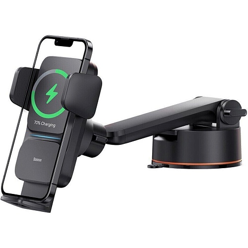 Автодержатель с беспроводной зарядкой Baseus Wisdom Auto Alignment Car Mount 15W Black (CGZX000101)