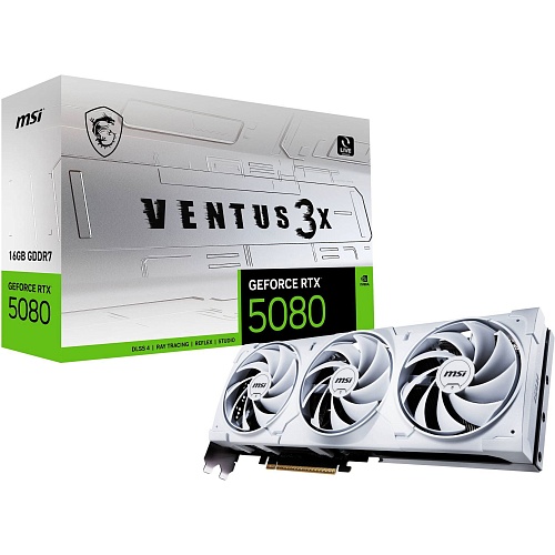 Видеокарта MSI GeForce RTX 5080 16GB VENTUS 3X White (G5080-16V3W) EU