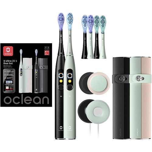 Электрическа зубна щетка Oclean X Ultra 20 S Duo Set Green+Black (6970810557152)