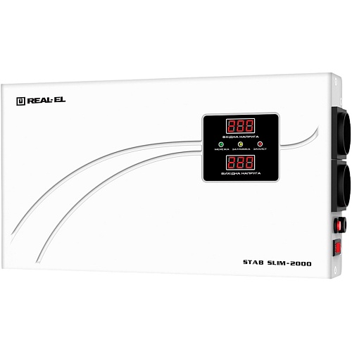Стабилизатор напряжения REAL-EL Stab Slim-2000 White (EL122400008)
