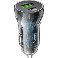 Автомобільний зарядний пристрій Hoco Z47A Transparent Discovery PD30W + QC3.0 Black - придбати в Дніпрі, Україні: ціна, характеристики | інтернет-магазин TOUCH