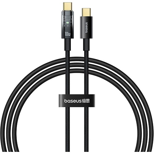Кабель Baseus Explorer with Auto Shutdown USB-C to USB-C 100w 1m Cluster Black (P10319703111-00)