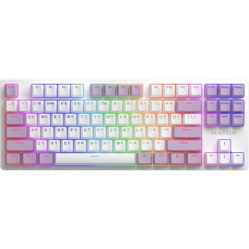 Клавиатура Hator Rockfall 2 Mecha Signature Edition USB White/White/Lilac (HTK-521-WWL)