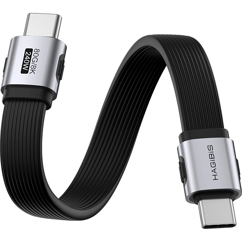 Кабель Hagibis Flat USB 4 USB-C to USB-C 0.15m (UAF20E)