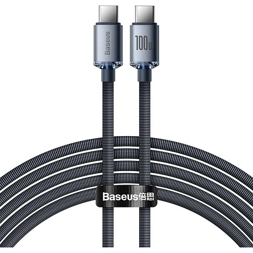 Кабель Baseus Crystal Shine Series USB-C to USB-C 100W 2m Black (CAJY000701)