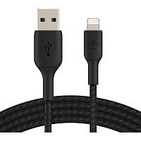 Кабель Belkin Boost Up Charge Braided USB-A to Lightning 2m Black (CAA002BT2MBK)