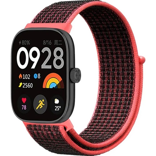Ремешок ArmorStandart Nylon Loop для Xiaomi Mi Band 8 Pro/9 Pro / Redmi Watch 4/5 Black/Pink (ARM73979)