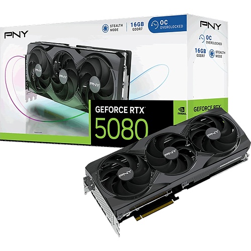 Відеокарта PNY GeForce RTX 5080 Triple Fan OC 16GB (VCG508016TFXPB1-O) EU  - придбати в Дніпрі, Україні: ціна, характеристики | інтернет-магазин TOUCH