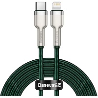 Кабель Baseus Cafule Metal USB-C to Lightning PD 20W 2m Green (CATLJK-B06)