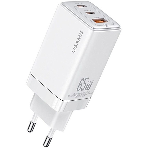 Сетевое зарядное устройство Usams US-CC180 65W White (CC180TC02)