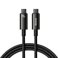 Кабель Baseus Tungsten Gold Fast Charging Data USB-C to USB-C 240W 1m Black (CAWJ040001)