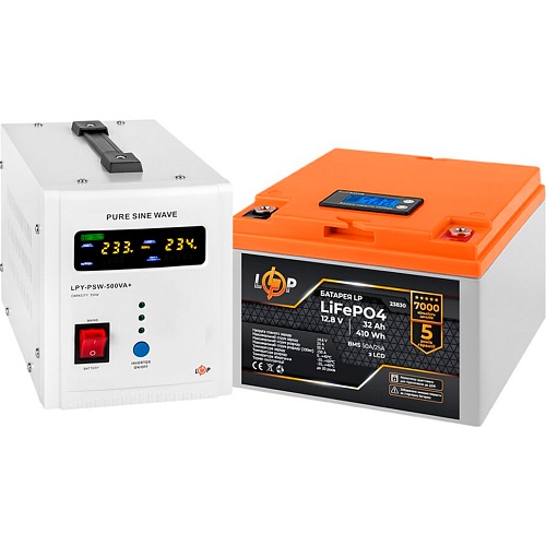 Источник бесперебойного питания (ИБП) LogicPower UPS В500 + LiFePO4 410W (24164)