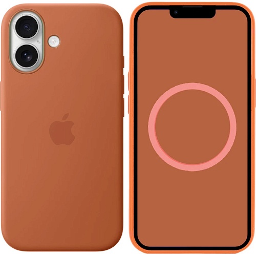 Чехол Silicone Case with Button, Animation & MagSafe для Apple iPhone 17 Terra Cotta AAA