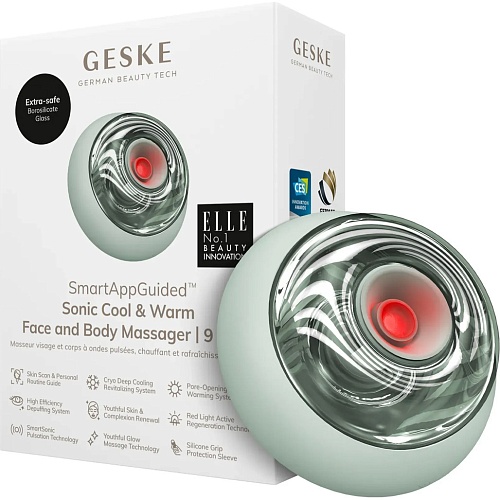 Массажер для лица GESKE Sonic Cool&Warm Face and Body Massager 9в1 Green (HB0202)
