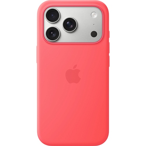 Чехол Silicone Case with Button, Animation & MagSafe для Apple iPhone 17 Pro Bright Guava Pink AAA