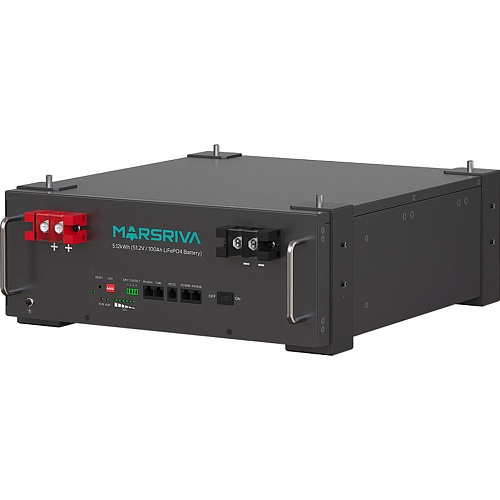 Аккумулятор Marsriva LiFePO4 48V (51.2V/100Ah/5120Wh) (MR-LFP5.12-LRT)