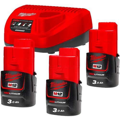 Аккумуляторы к электроинструменту + зарядное устройство Milwaukee M12 NRG-303 (4933459207)