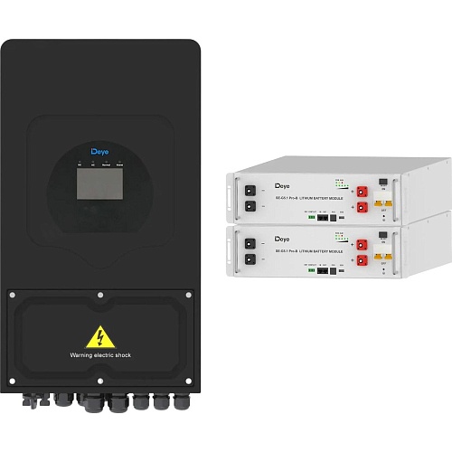 Система хранения энергии Deye SUN-5K-SG03 Black 5kW + 2 АКБ SE-G5.1 Pro-B 10.2Wh (51.2V/100Ah/5120Wh)