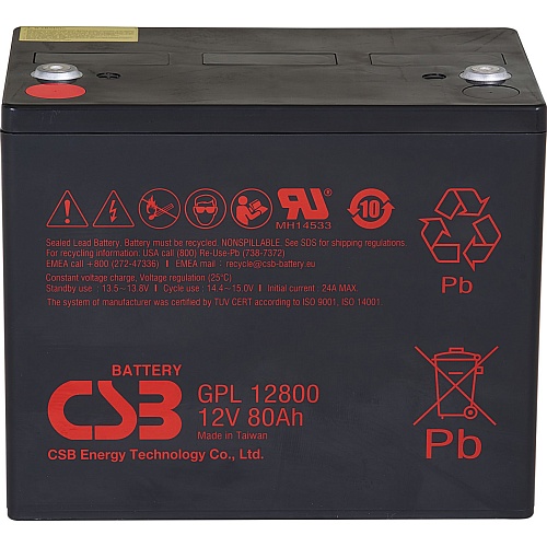 Аккумулятор CSB AGM 12V (12V/80Ah/960Wh) (GPL12800)