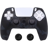 Чохол на геймпад Silicone Case для Sony DualSense Black Camouflage