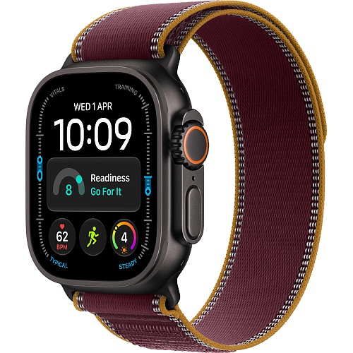 Смарт-часы Apple Watch Ultra 4 49mm Black Titanium Case with Burgundy Trail Loop M/L (MJC44)