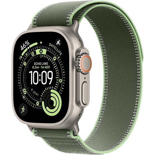 Смарт-часы Apple Watch Ultra 3 49mm Natural Titanium Case with Green/Neon Trail Loop S/M (MFT44)