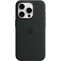 Чехол Silicone Case with MagSafe для Apple iPhone 15 Pro Black AAA
