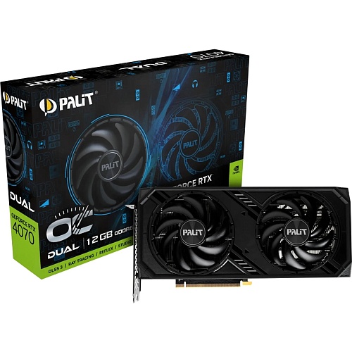Видеокарта Palit GeForce RTX 4070 Dual OC 12GB (NE64070S19K9-1048D) UA