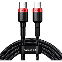 Кабель Baseus Cafule USB-C to USB-C 100W 2m Red/Black (CATKLF-AL91) - придбати в Дніпрі, Україні: ціна, характеристики | інтернет-магазин TOUCH