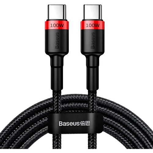 Кабель Baseus Cafule USB-C to USB-C 100W 2m Red/Black (CATKLF-AL91) - придбати в Дніпрі, Україні: ціна, характеристики | інтернет-магазин TOUCH