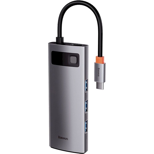 USB-хаб Baseus Metal Gleam Series 6-in-1 Multifunctional Type-C Hub Docking Station Space Gray (CAHUB-CW0G)