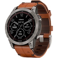 Смарт-годинник Garmin Fenix 7 Sapphire Solar Edition Titanium with Chestnut Leather Band (010-02540-31) - придбати в Дніпрі, Україні: ціна, характеристики | інтернет-магазин TOUCH