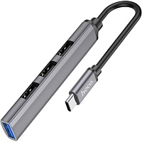 USB-хаб Hoco HB26 USB-C 4-in-1 Metal Gray (6931474765482) - придбати в Дніпрі, Україні: ціна, характеристики | інтернет-магазин TOUCH
