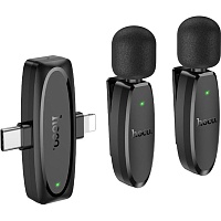 Микрофонная радиосистема Hoco L15 Crystal Lightning/USB-C Black (638623)