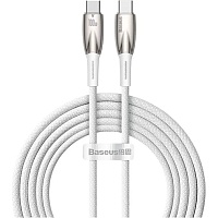 Кабель Baseus Glimmer Series Fast Charging USB-C to USB-C 100w 2m White (CADH000802)