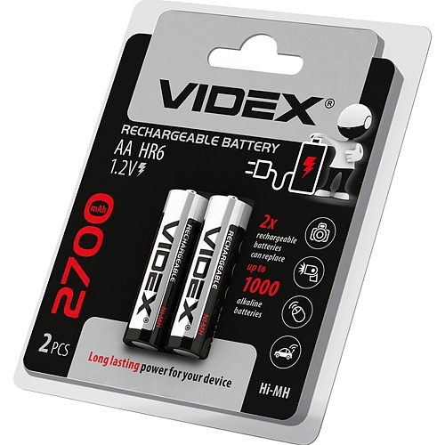 Акумулятор Videx HR6/AA 2700mAh Ni-MH 2шт (HR6/2700/2DB) - придбати в Дніпрі, Україні: ціна, характеристики | інтернет-магазин TOUCH