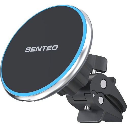 Автодержатель с беспроводной зарядкой Senteo M1 Cayman Wireless Charging 15W Airvent Silver