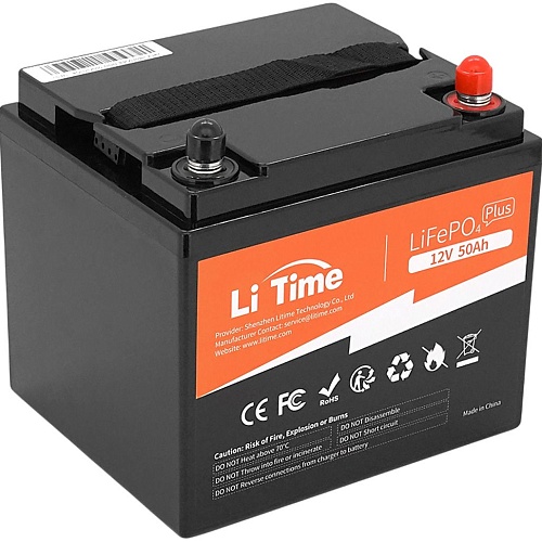 Аккумулятор Li Time LiFePO4 12V (12.8V/50Ah/640Wh) (L12V50-BASIC-4-A38)