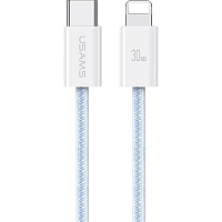 Кабель Usams US-SJ657 USB-C-Lightning 30W 3A 1.2m Blue - придбати в Дніпрі, Україні: ціна, характеристики | інтернет-магазин TOUCH