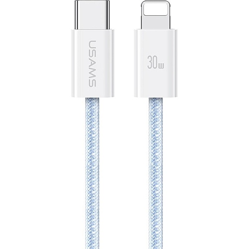 Кабель Usams US-SJ657 USB-C-Lightning 30W 3A 1.2m Blue