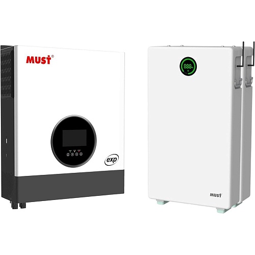 Система хранения энергии Must PH19-10048 EXP 10kW + 2 АКБ LP28-48200 20.4kWh (51.2V/200Ah/10240Wh)