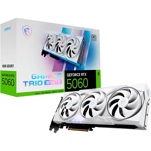 Видеокарта MSI GeForce RTX 5060 8G Gaming Trio OC White (G5060-8GTCW) EU